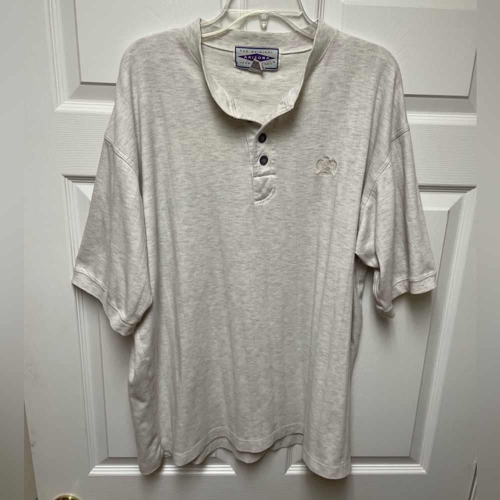 Vintage Arizona Jean Company Half Button Short Sleeve Pullover Men’s Size XL
